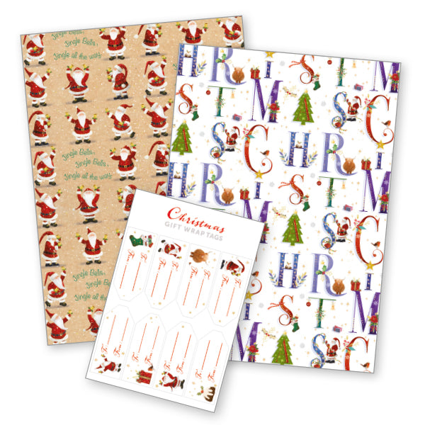 Happy Christmas wrapping paper - eco packaged