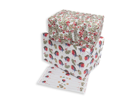 Robin and Holly wrapping paper - eco packaged